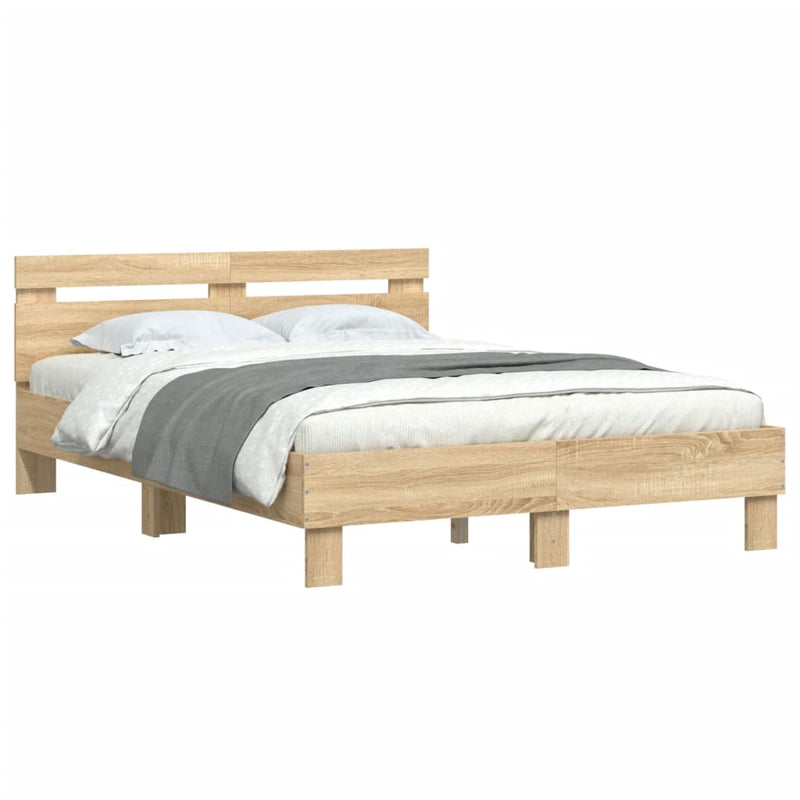 Bed Frame without Mattress Sonoma Oak 135x190 cm