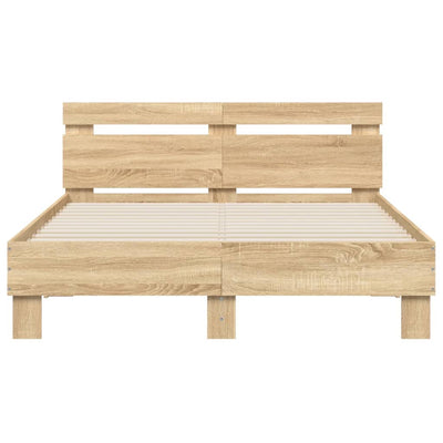 Bed Frame without Mattress Sonoma Oak 135x190 cm