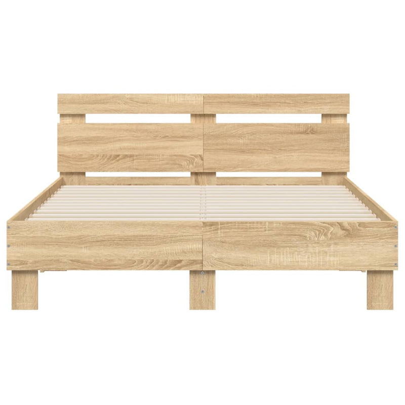 Bed Frame without Mattress Sonoma Oak 135x190 cm