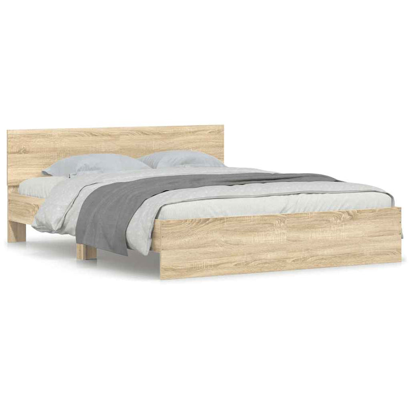 Bed Frame without Mattress Sonoma Oak 150x200 cm