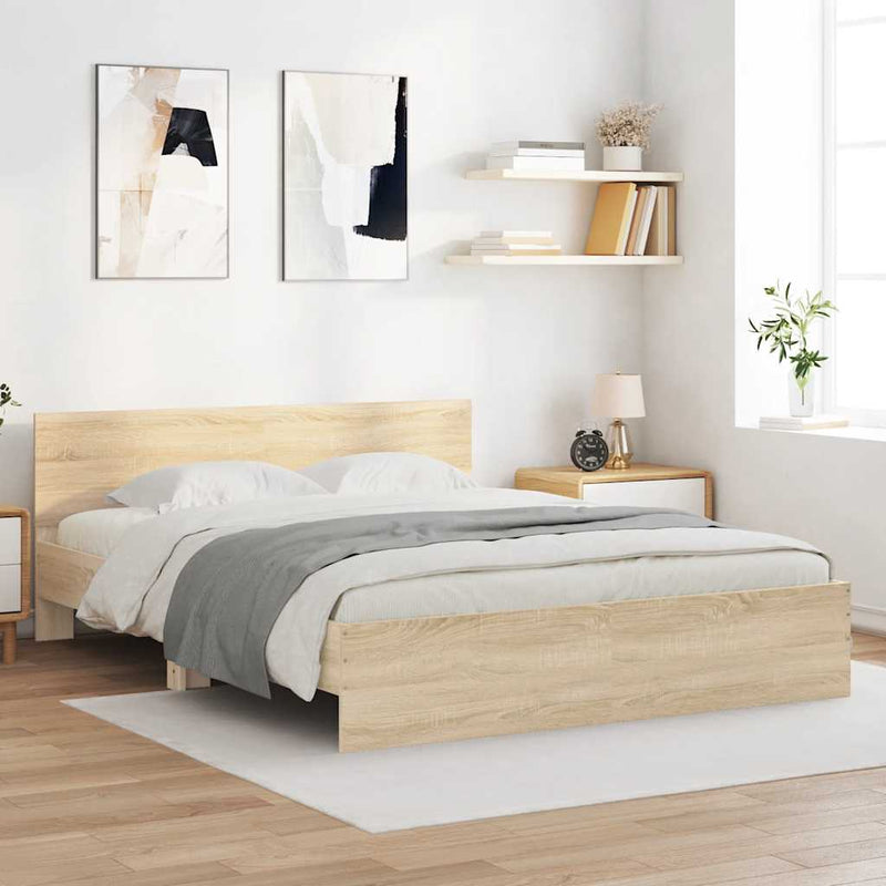 Bed Frame without Mattress Sonoma Oak 150x200 cm