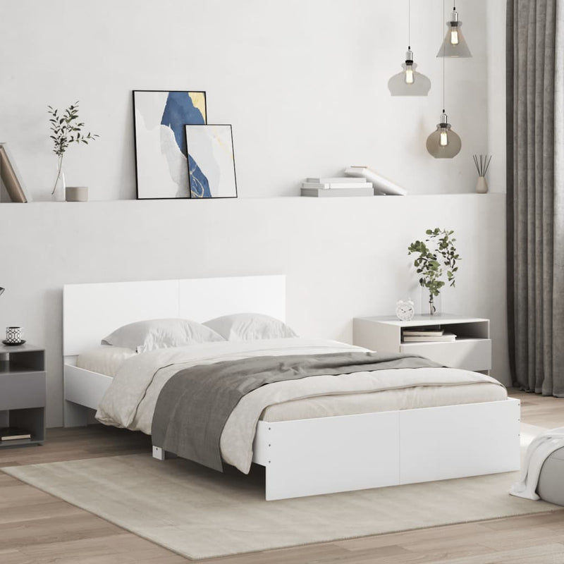 Bed Frame without Mattress White 135x190 cm