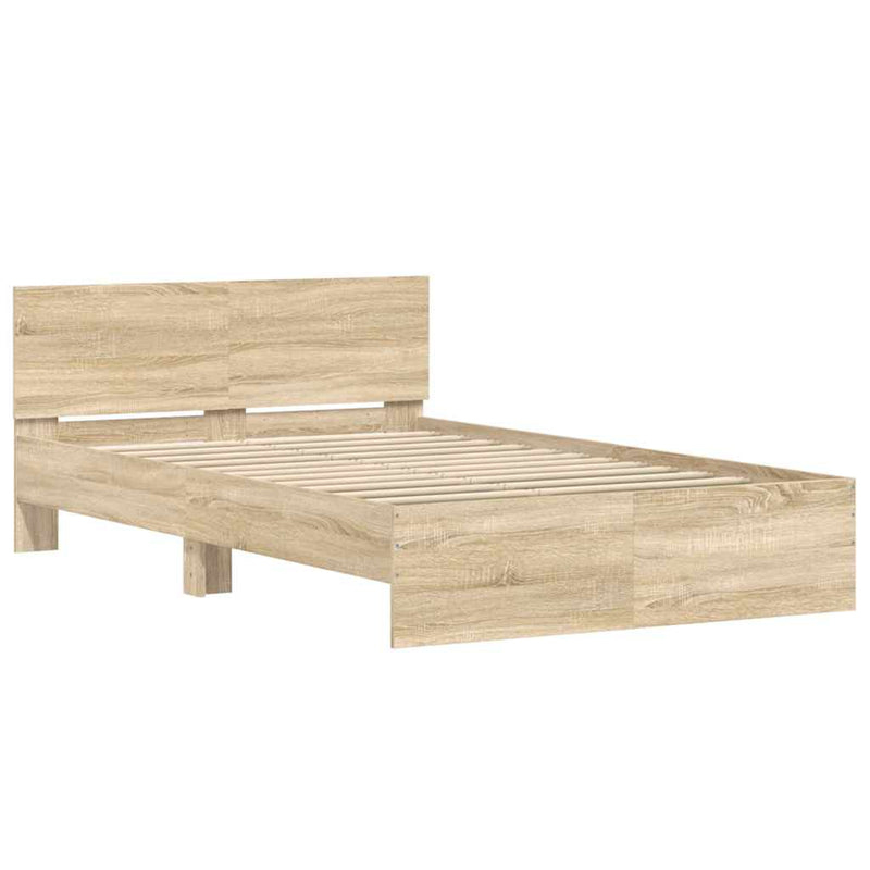 Bed Frame without Mattress Sonoma Oak 135x190 cm