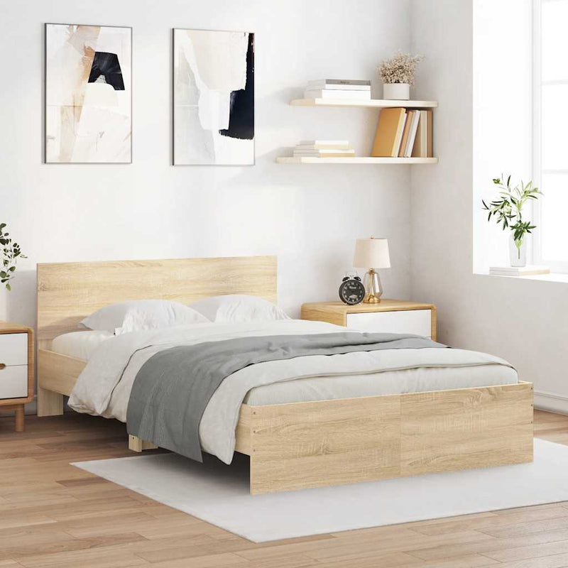 Bed Frame without Mattress Sonoma Oak 135x190 cm