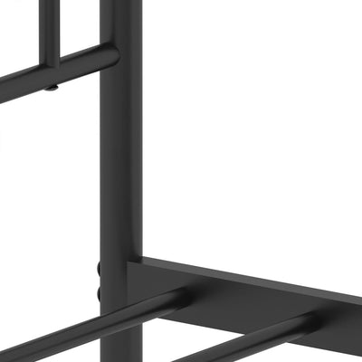 Metal Bed Frame without Mattress with Headboard Black 183x203 cm King