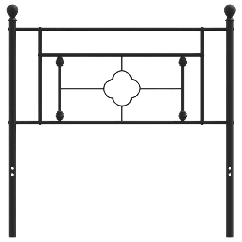 Metal Headboard Black 90 cm