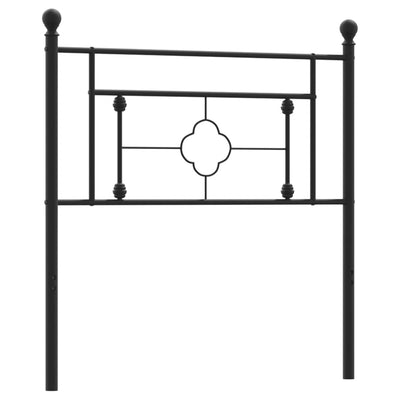 Metal Headboard Black 90 cm