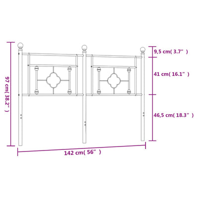 Metal Headboard Black 137 cm Double