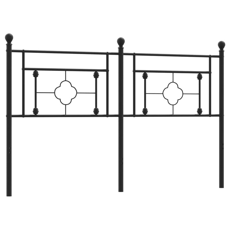 Metal Headboard Black 152 cm Queen