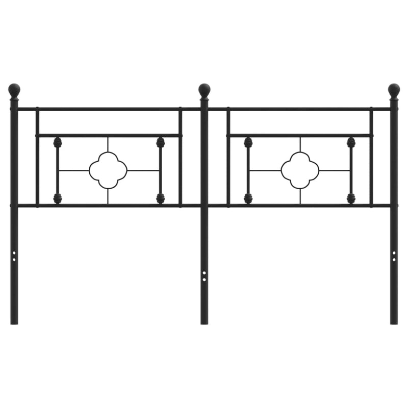 Metal Headboard Black 152 cm Queen