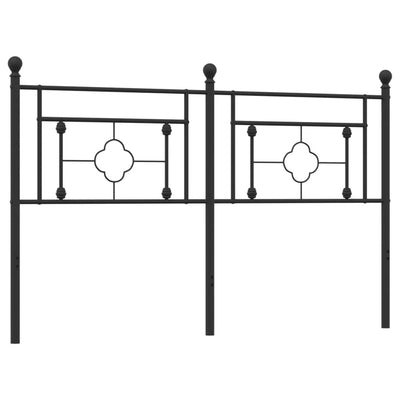 Metal Headboard Black 152 cm Queen