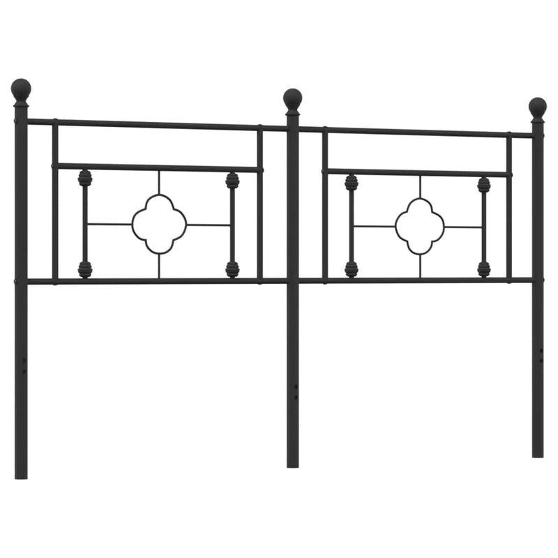 Metal Headboard Black 152 cm Queen