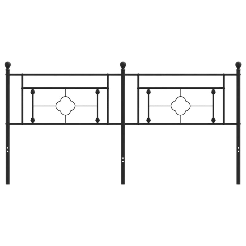 Metal Headboard Black 183 cm King