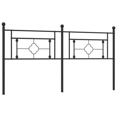Metal Headboard Black 183 cm King