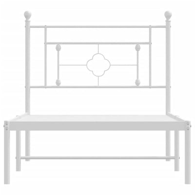 Metal Bed Frame without Mattress with Headboard White 90x190 cm