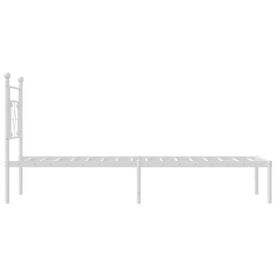 Metal Bed Frame without Mattress with Headboard White 90x190 cm