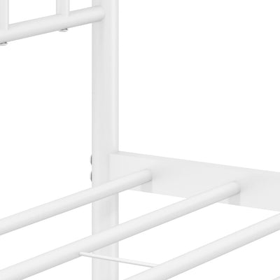 Metal Bed Frame without Mattress with Footboard White 107x203 cm King Single