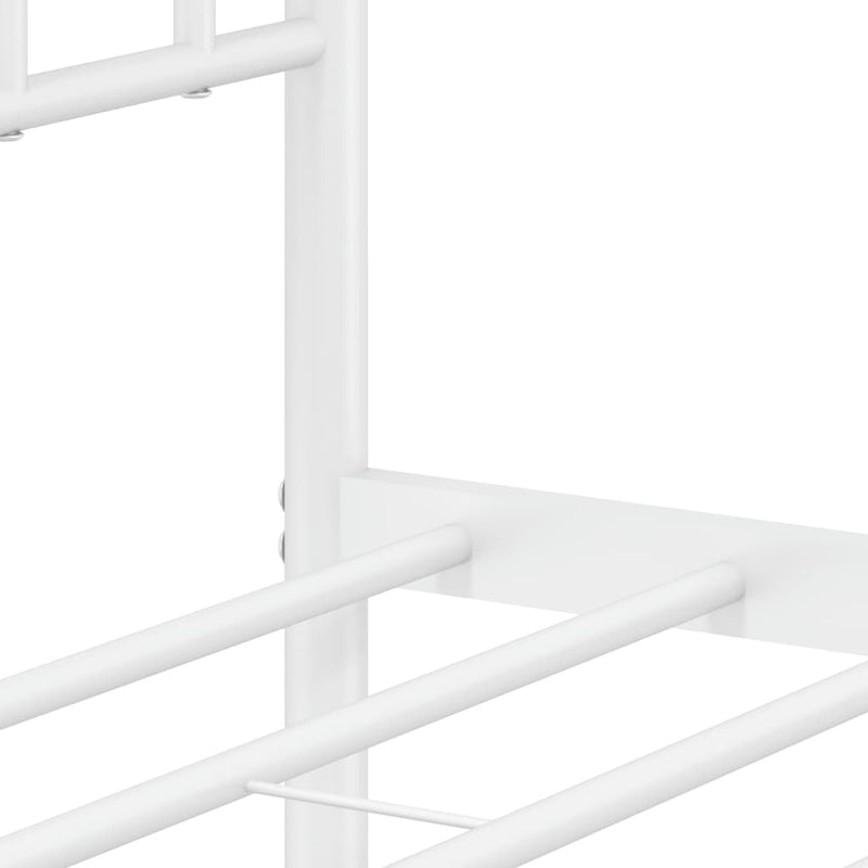 Metal Bed Frame without Mattress with Footboard White 135x190 cm