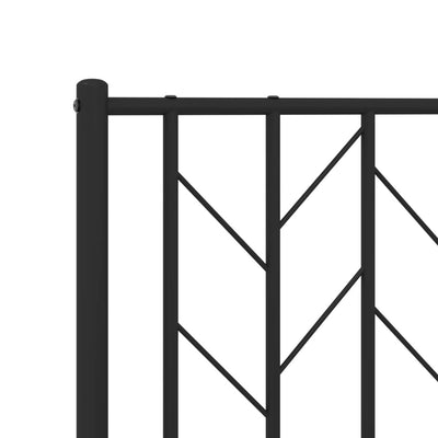 Metal Bed Frame without Mattress with Headboard Black 107x203 cm King Single