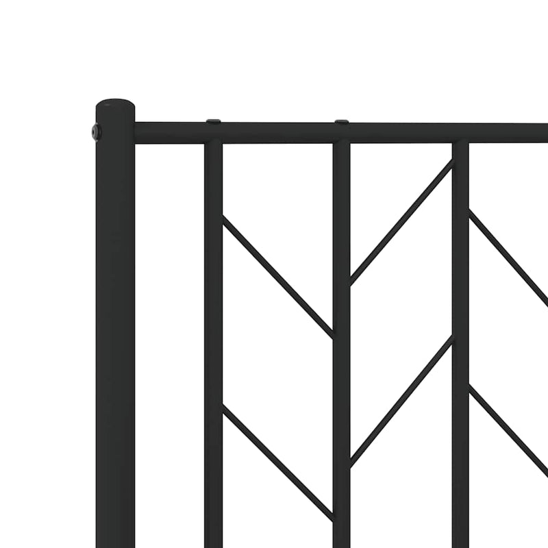 Metal Bed Frame without Mattress with Headboard Black 150x200 cm