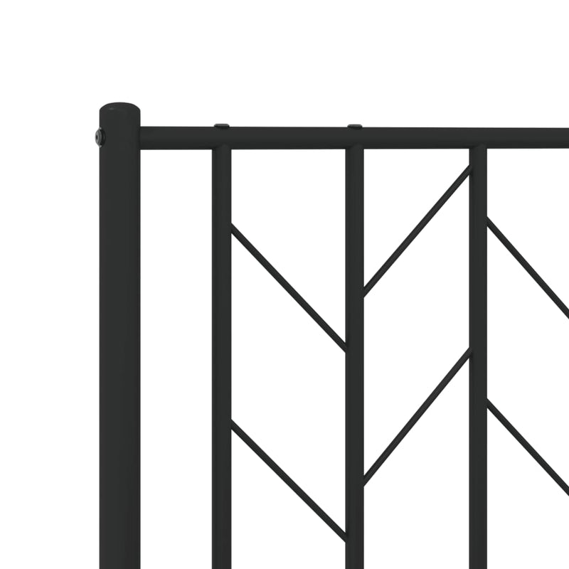 Metal Bed Frame without Mattress with Headboard Black 183x203 cm King