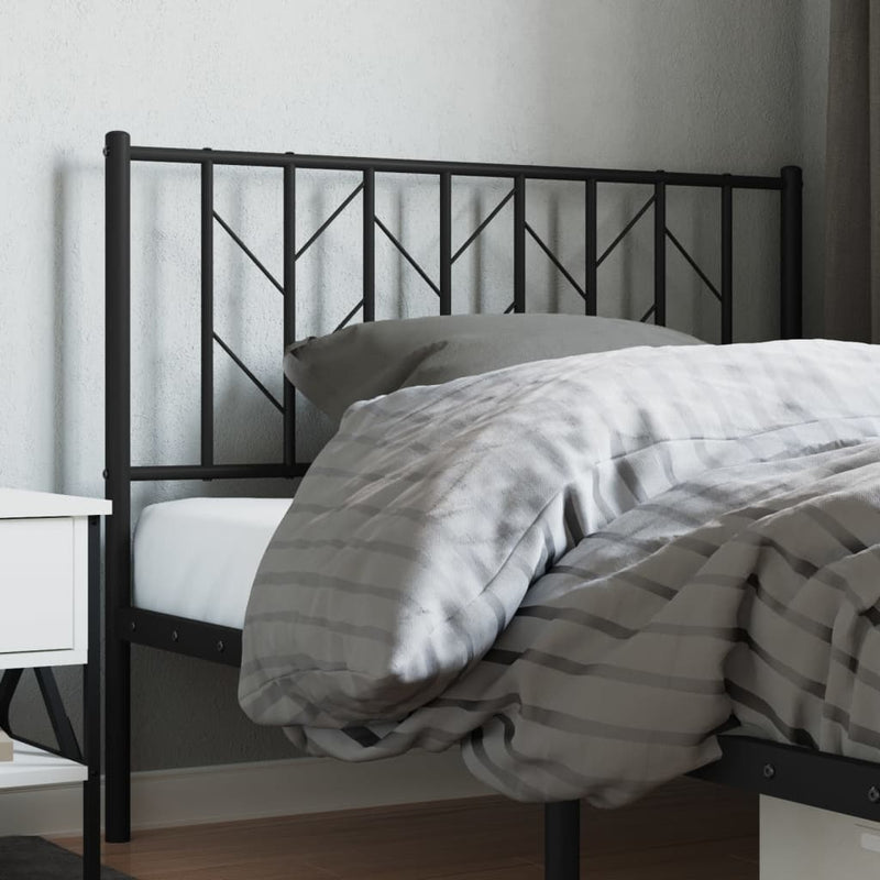 Metal Headboard Black 107 cm King Single