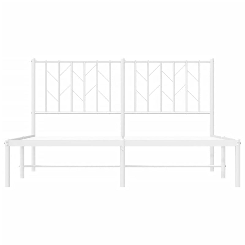 Metal Bed Frame without Mattress with Headboard White 135x190 cm