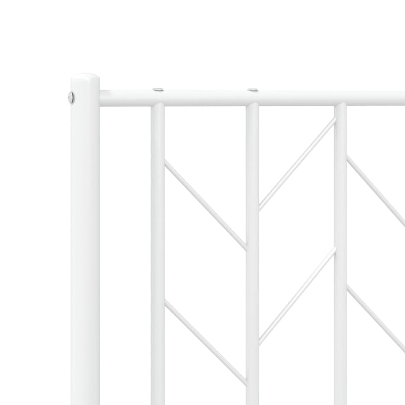 Metal Bed Frame without Mattress with Headboard White 183x203 cm King