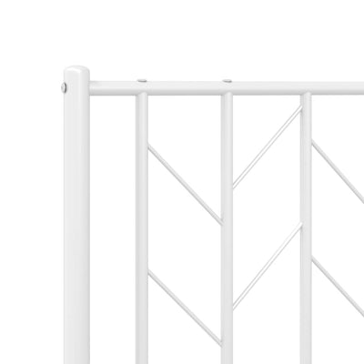 Metal Bed Frame without Mattress with Footboard White 90x190 cm