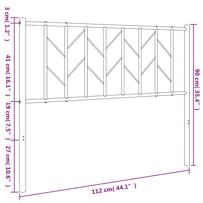 Metal Headboard White 107 cm King Single