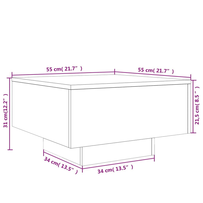 Coffee Table Black 55x55x31 cm Engineered Wood