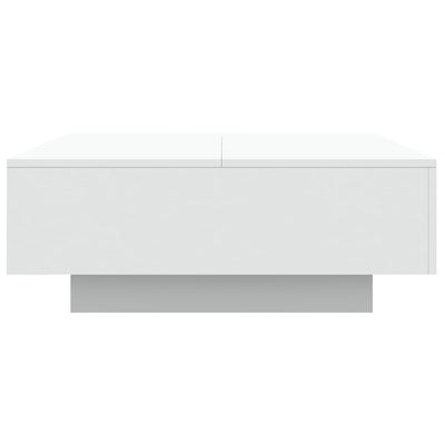 Coffee Table with LED Lights White 80x80x31 cm