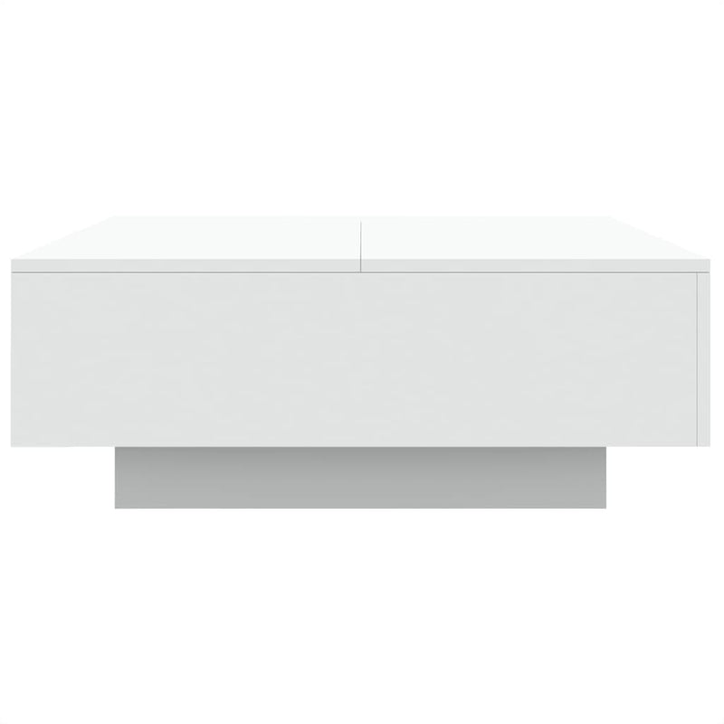 Coffee Table with LED Lights White 80x80x31 cm