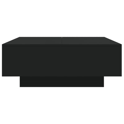 Coffee Table with LED Lights Black 80x80x31 cm