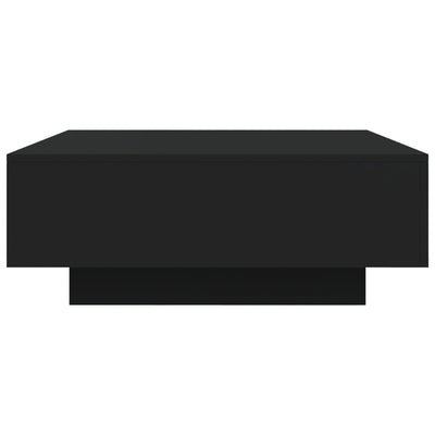 Coffee Table with LED Lights Black 80x80x31 cm