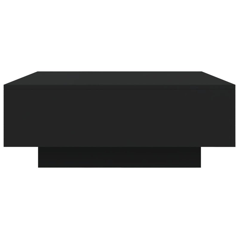 Coffee Table with LED Lights Black 80x80x31 cm