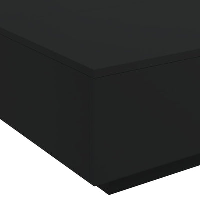 Coffee Table with LED Lights Black 80x80x31 cm