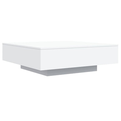 Coffee Table with LED Lights White 100x100x31 cm