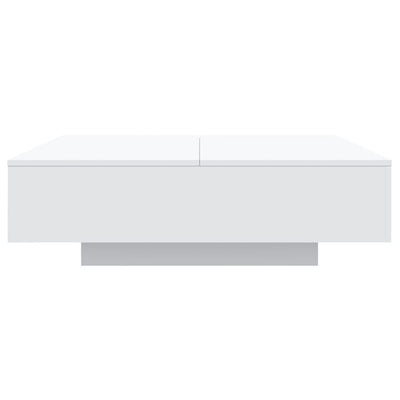 Coffee Table with LED Lights White 100x100x31 cm