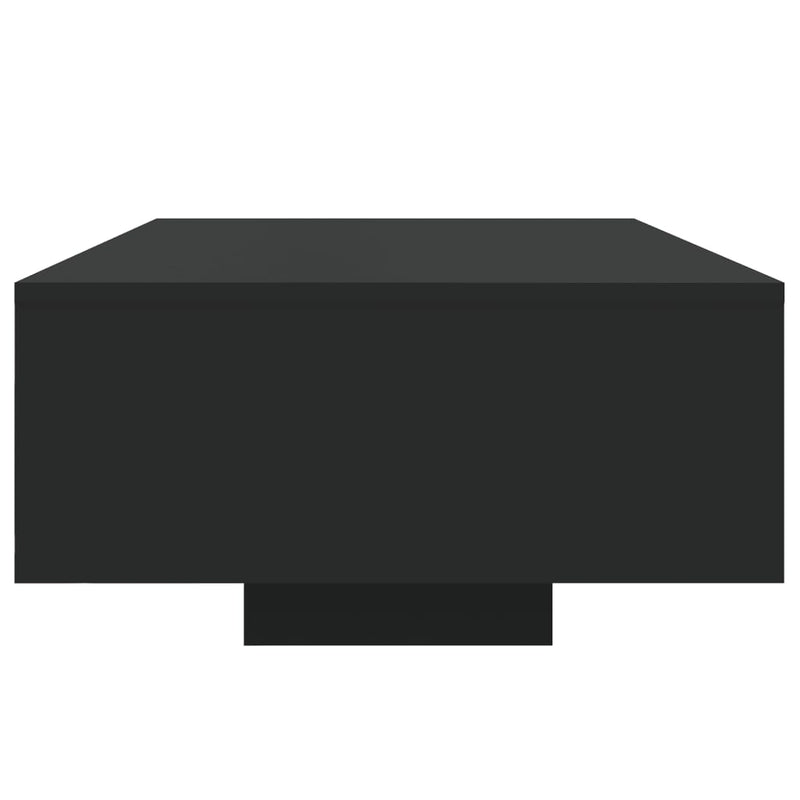 Coffee Table with LED Lights Black 85x55x31 cm