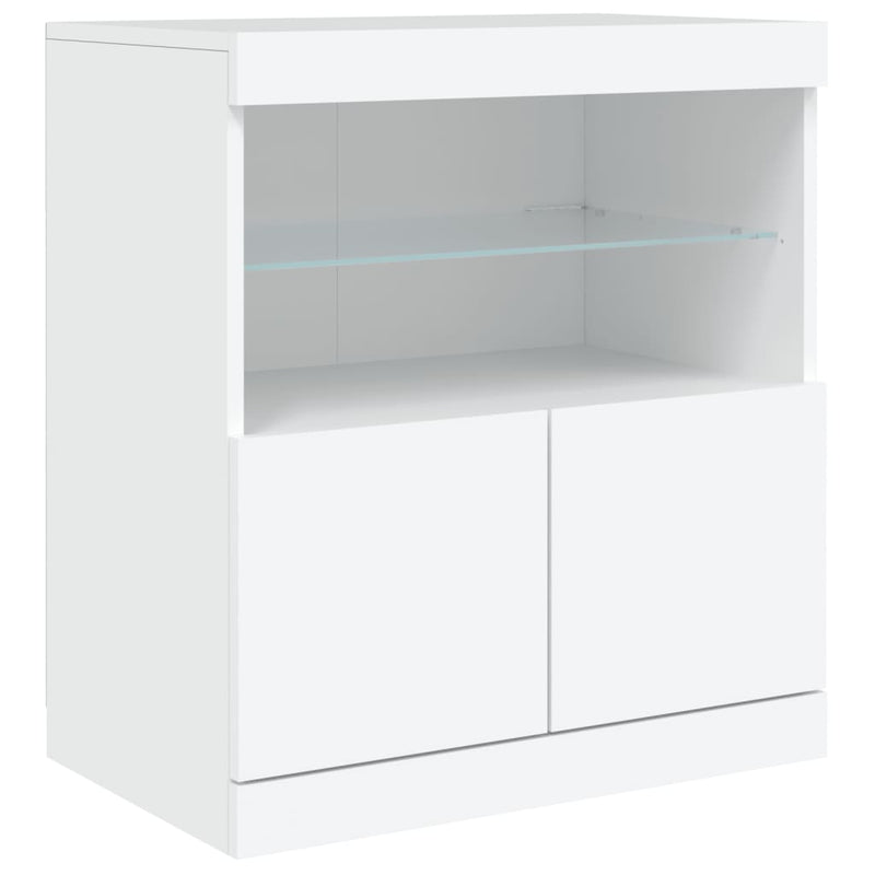 Sideboard with LED Lights White 60x37x67 cm