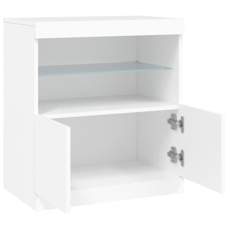 Sideboard with LED Lights White 60x37x67 cm