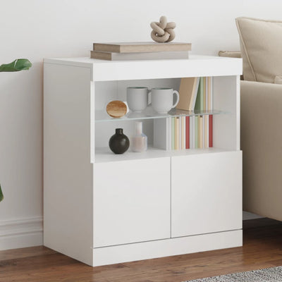 Sideboard with LED Lights White 60x37x67 cm