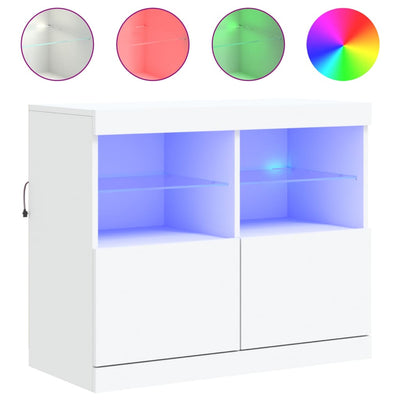 Sideboard with LED Lights White 81x37x67 cm