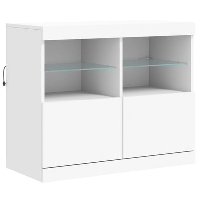 Sideboard with LED Lights White 81x37x67 cm