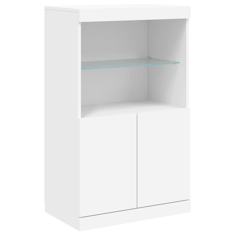 Sideboard with LED Lights White 60.5x37x100 cm