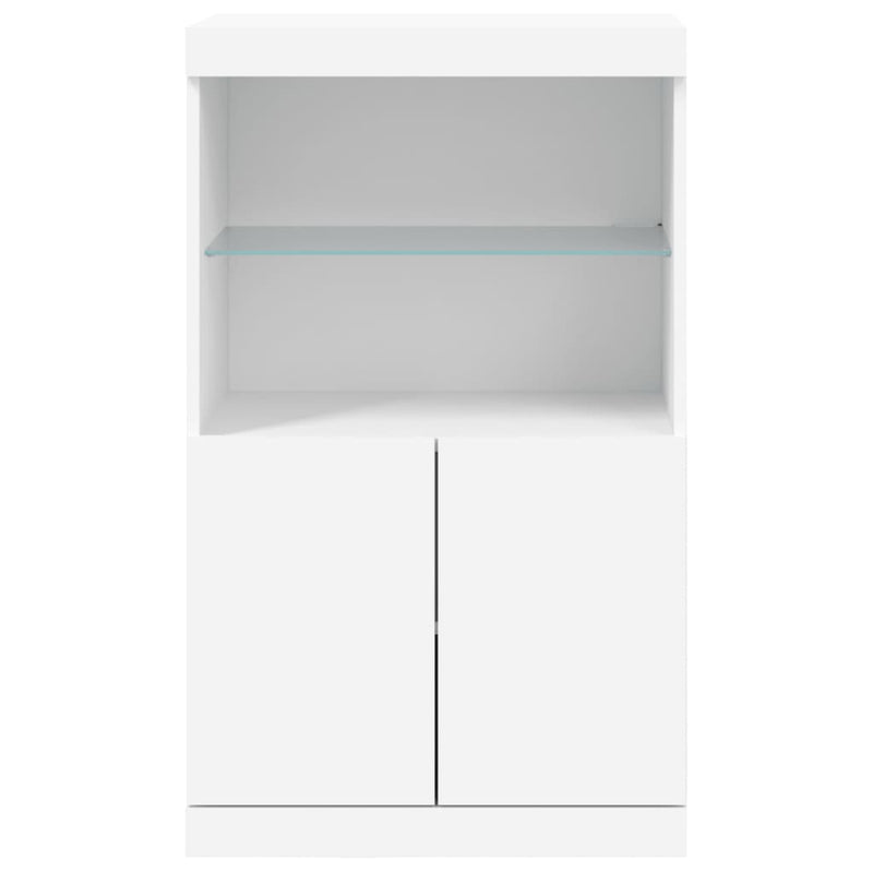 Sideboard with LED Lights White 60.5x37x100 cm