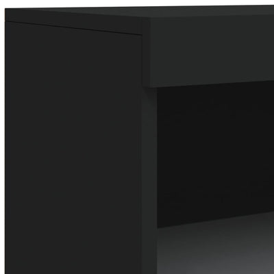 Sideboard with LED Lights Black 60.5x37x100 cm