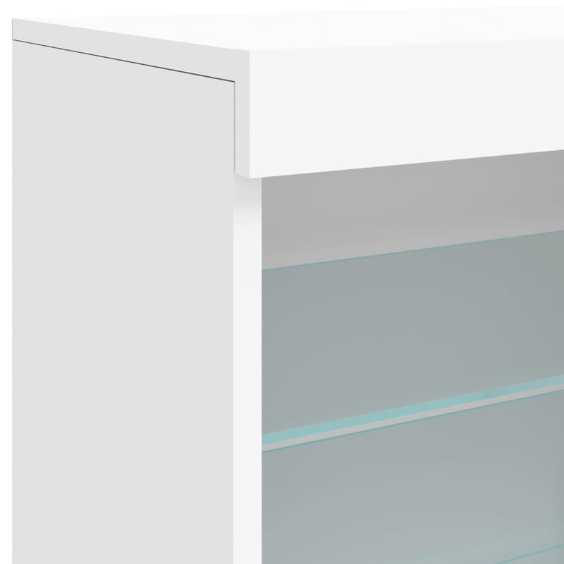 Sideboard with LED Lights White 60.5x37x67 cm