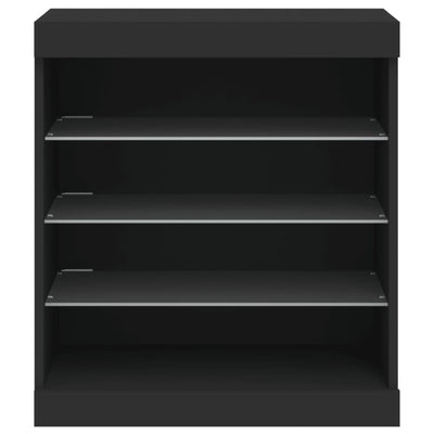 Sideboard with LED Lights Black 60.5x37x67 cm